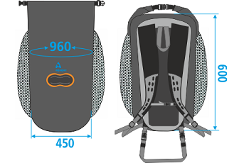 Размер рюкзака Aquapac 789