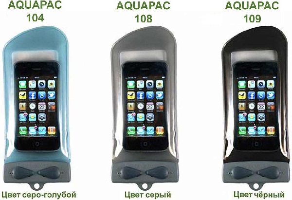 Водонепроницемый чехол Aquapac 104 отличается от чехлов Aquapac 108 и Aquapac 109 только цветом