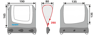 Размер подводного бокса Aquapac 448