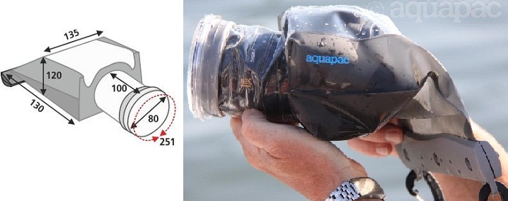 Размеры водонепроницаемого чехла для фотоаппарата Aquapac 458