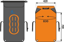 Размеры непромокаемого рюкзака Aquapac 755