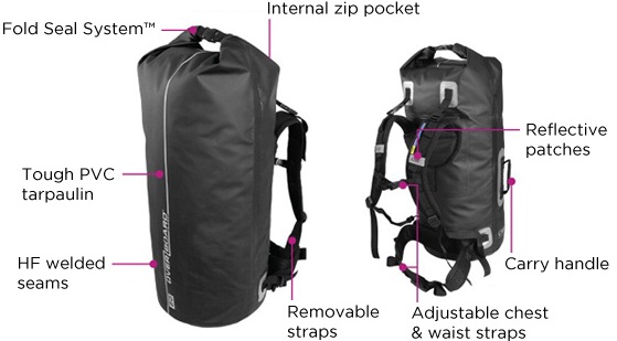 Водонепроницаемый рюкзак - гермомешок для водного похода, для сплава OB1055BLK