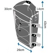 Размеры непромокаемой сумки OB1094Y для байдарки, каяка