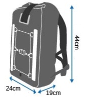 Размеры водонепроницаемого рюкзака OB1135BLK