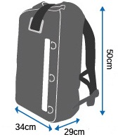 Размер непромокаемого рюкзака OB1167BLK