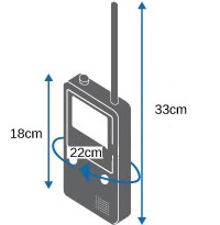 Размеры чехла для радиостанции или спутникового телефона OB1035BLK